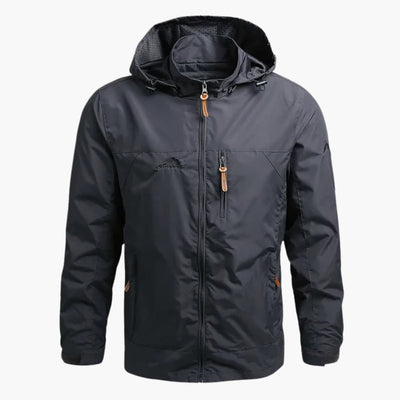Herrenjacke mit Kapuze und Reißverschluss für Herrenmode