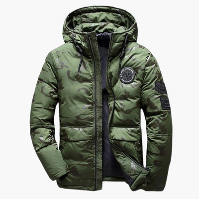 Herrenjacke mit Reißverschluss Kapuze und Taschen