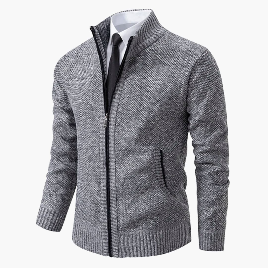 Herrenjacke mit Stehkragen und Frontreißverschluss