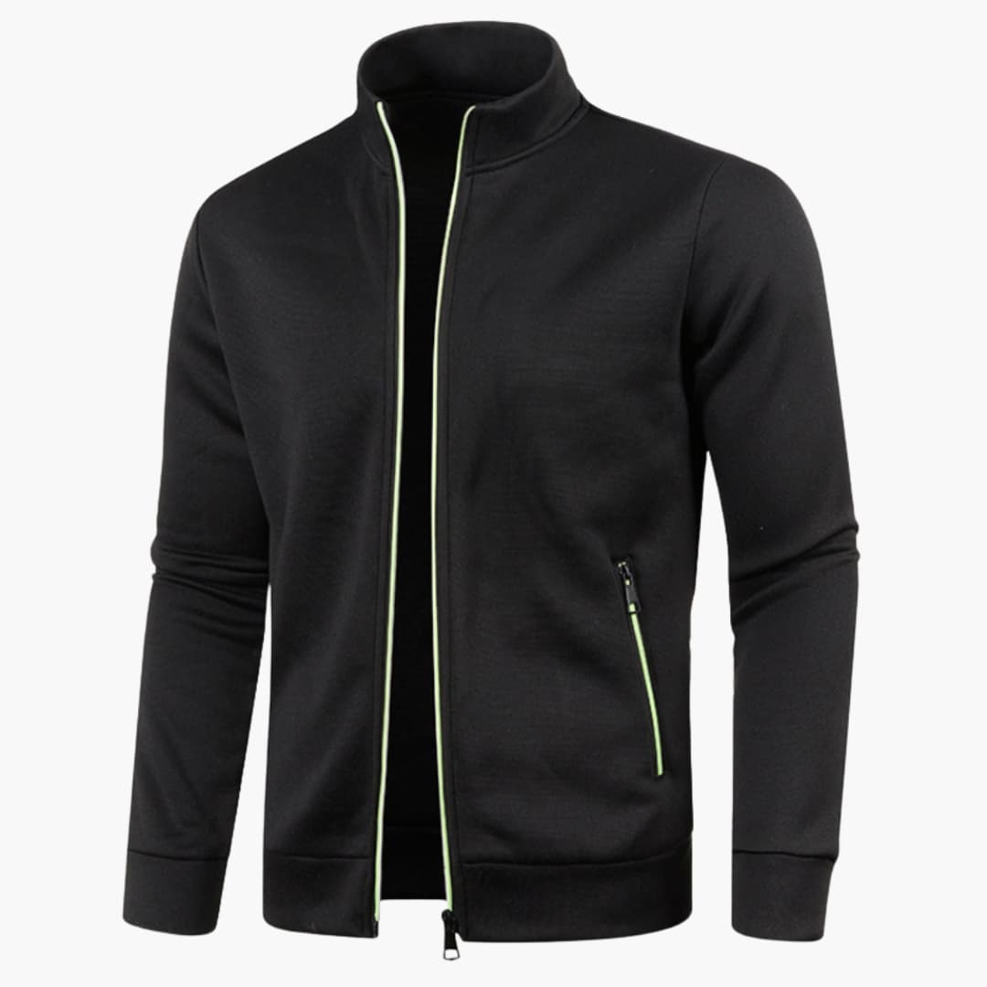 Herrenjacke mit Stehkragen und Reißverschlusstaschen