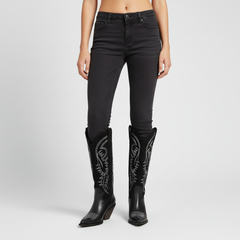 Greta | Damen Klassiker Kniehohe Cowboystiefel in Schwarz