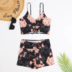 Diana® | 3-teiliger Bikini-Badeanzug aus Ombre-Spitze mit Strandrock in Rosa Druck