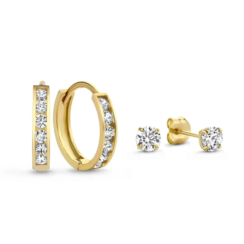 Dara Brillane Gold Earrings Set