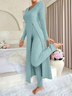Zayda – Elegantes Zweiteiliges Strick Set in Hellgrün