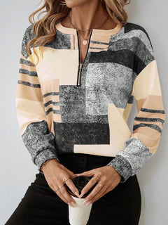 Tricia™ – Sweatshirt mit Grafikprint und Reißverschluss in Gelb