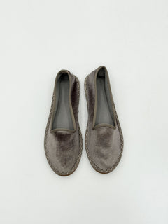Fri | Damen Friulanische Samt-Schuhe – Weiche Samt Hausschuhe in Taupe
