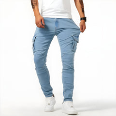 Bequeme Stretch Cargohose Herren in Blau