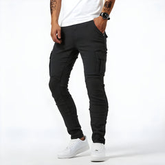 Samuel™ | Stretch Denim Cargo-Hose in Schwarz