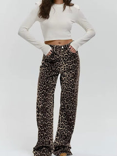 LEOPARD™ | Denim Straight Jeans in Leopard
