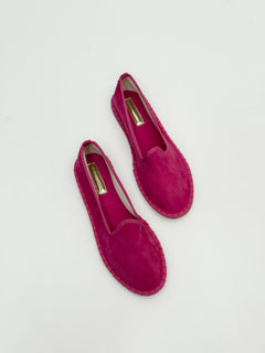 Fri | Damen Friulanische Samt-Schuhe – Weiche Samt Hausschuhe in Fuchsia