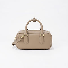 Vintage PU Leder Umhängetasche in Beige