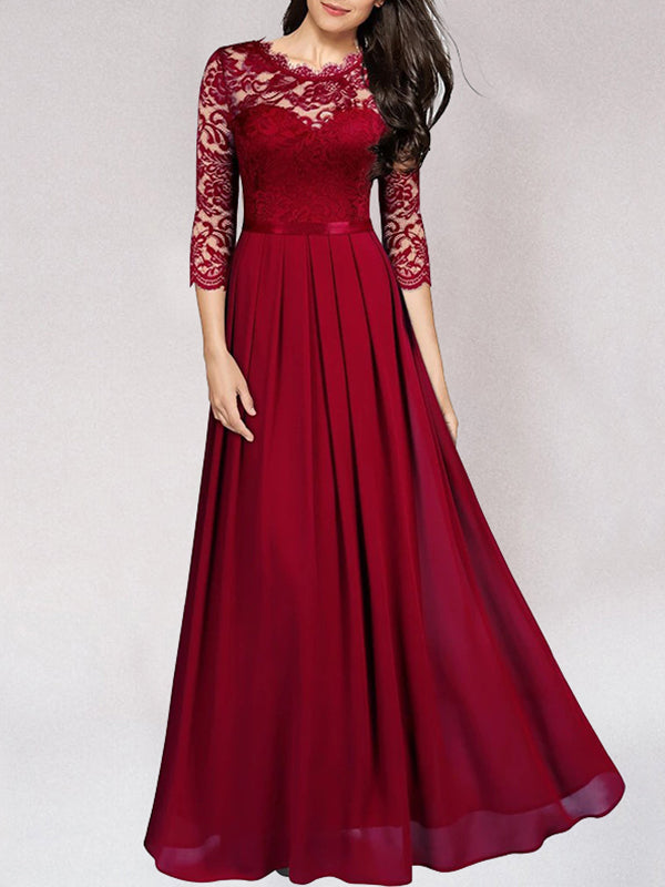 Tabitha - langes, elegantes Brautjungfernkleid aus fließender Spitze
