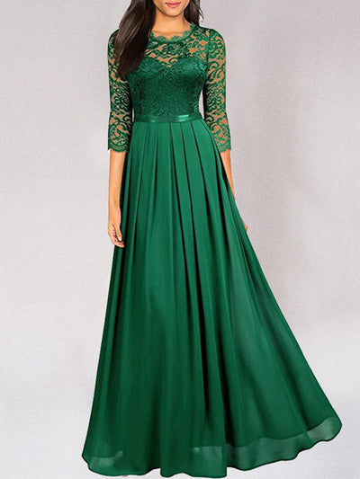 Tabitha - langes, elegantes Brautjungfernkleid aus fließender Spitze