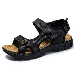 Outdoor-Ledersandalen für Herren in Schwarz