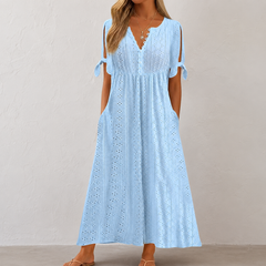Siena - Luftiges Boho-Sommerkleid in Blau