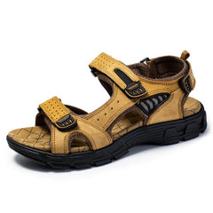 Outdoor-Ledersandalen für Herren in Gelb braun