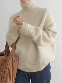 Rollkragenpullover für Frauen in Beige