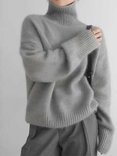 Rollkragenpullover für Frauen in Grau