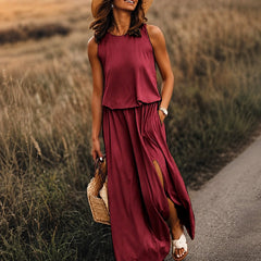 Edna - Lässiges Boho-Maxikleid aus Modal in Rot