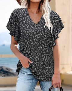 Vendee - Elegante Bluse mit Raffungen in Schwarz