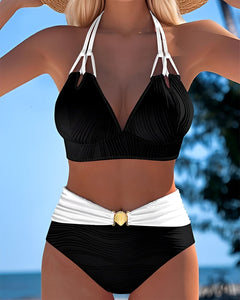 Camille - Schicker Bikini mit hoher Taille in Schwarz