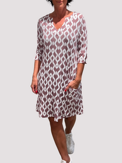 Jazmin - Lässiges Midikleid mit Rüschen in Braun