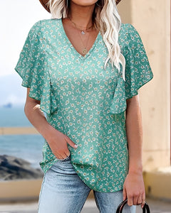 Vendee - Elegante Bluse mit Raffungen in Grün