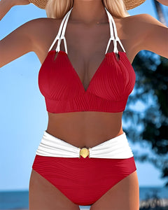 Camille - Schicker Bikini mit hoher Taille in Rot