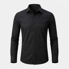 Hugo - Komfortables Herrenhemd aus flexiblem Stoff in Schwarz