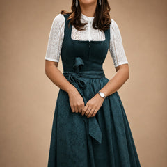 Alice - Einfaches Oktoberfest-Midikleid (Futter nicht enthalten) in Grün