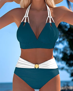 Camille - Schicker Bikini mit hoher Taille in Grün