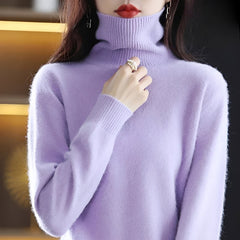 Letizia - Stilvoller Rollkragenpullover in Lavendel