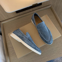 Gio - Vintage Leder Herren Slipper in Hellblau