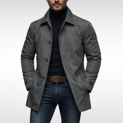 Leon | Eleganter Herrenmantel mit modernem Schnitt in Grau