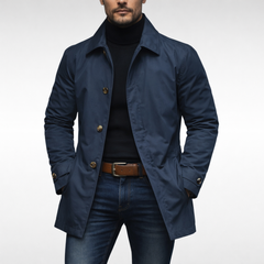 Ute | Damen Eleganter Trenchcoat – Klassischer Trench Coat Damen in Dunkelblau