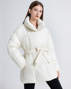 Anneliese | Steppjacke mit Gürtel in Weiß
