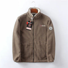 Winddichte & atmungsaktive Herren-Fleecejacke in Beige