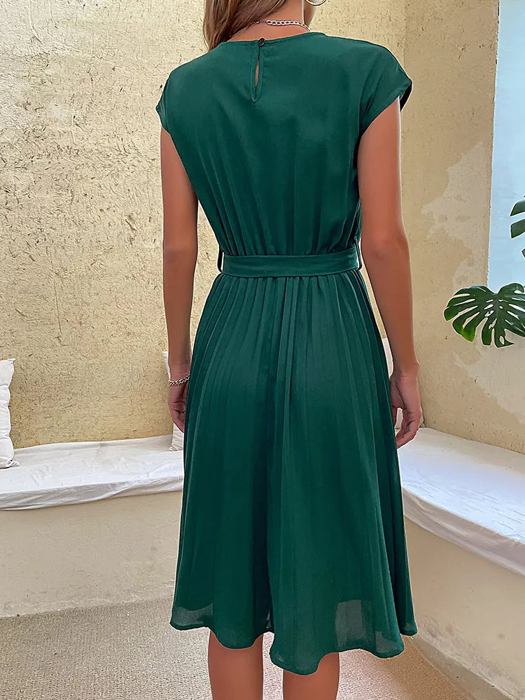 Brittany - Minikleid mit kurzen Ärmeln und Falten