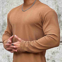 Sportlicher Herren Fitness Pullover in Braun