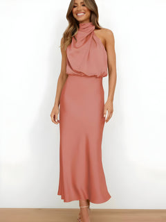 Carris | Elegantes Satinkleid in Rosa