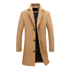 Wintermantel Herren | Einreihig mit Knöpfen in Beige