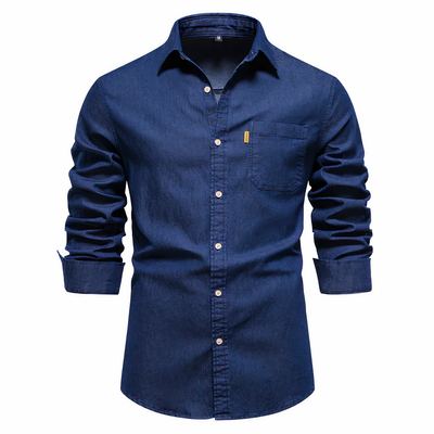 Denim-Hemd mit Knöpfen für Männer