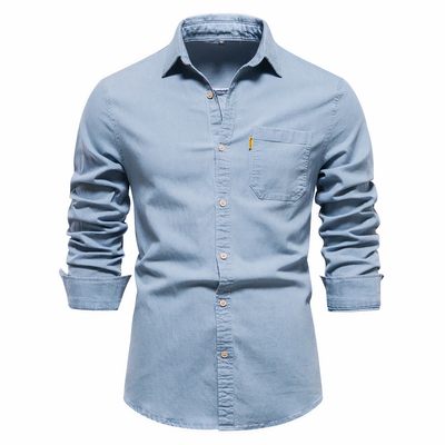 Denim-Hemd mit Knöpfen für Männer