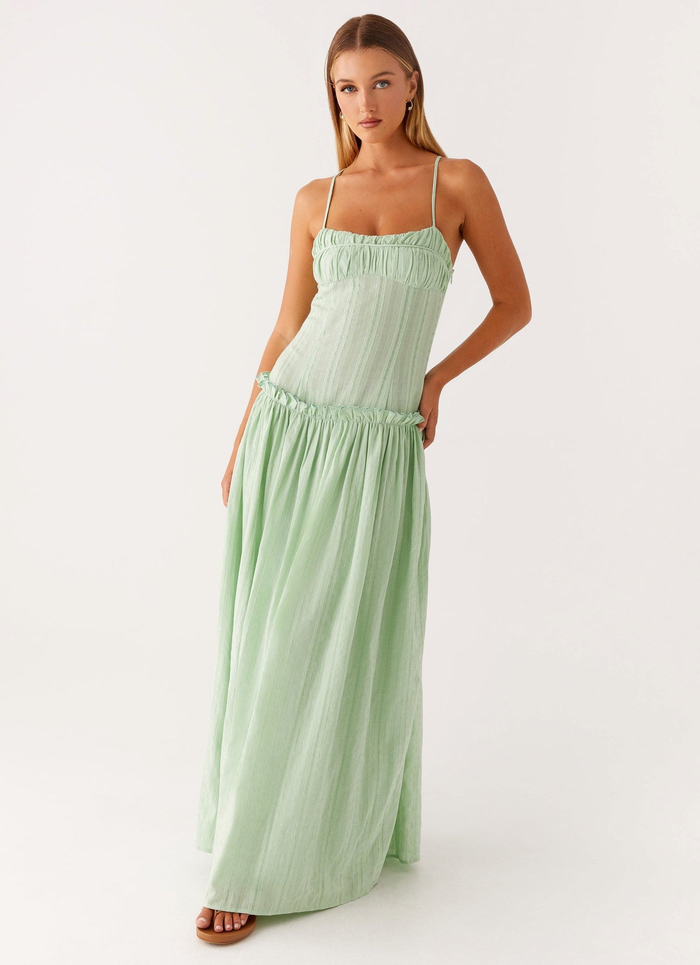 MELANIE - Drop Waist Maxi Kleid
