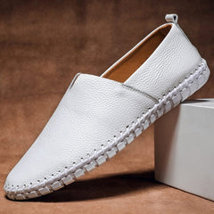 Charles - Elegante Leder-Slipper für Herren in Weiß