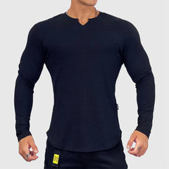 Ferdinand | Herren Figurbetontes Langarm Shirt in Dunkelblau