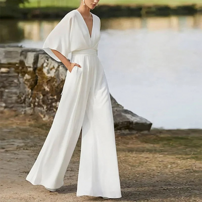 Jumpsuit mit V-Ausschnitt für Damen