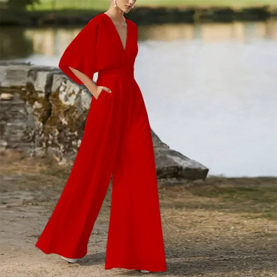 Jumpsuit mit V-Ausschnitt für Damen