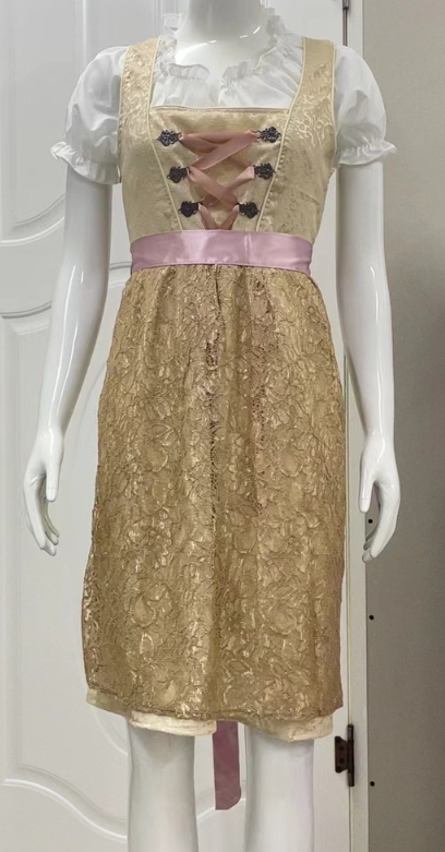 Damen Traditionell Midi Oktoberfest Dirndl Kleid
