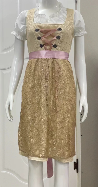 Damen Traditionell Midi Oktoberfest Dirndl Kleid